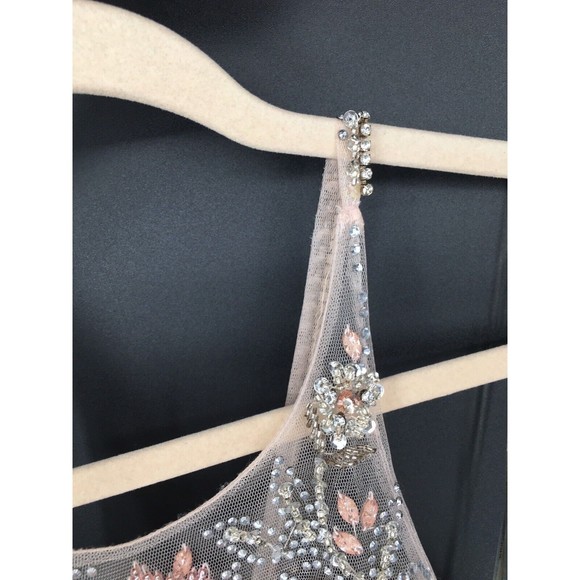 NWT Modessa Couture Light Pink Silver Beaded Ombré Illusion Gown Size 6 Prom - Picture 6 of 13